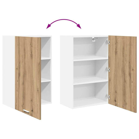vidaXL Hanging Cabinet Riga Artisan Oak and White 50 x 31 x 80 cm