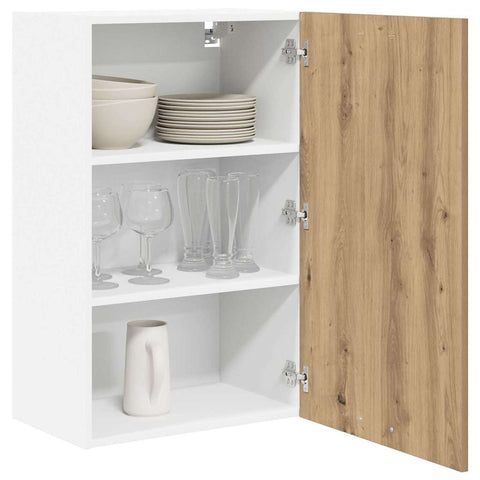 vidaXL Hanging Cabinet Riga Artisan Oak and White 50 x 31 x 80 cm