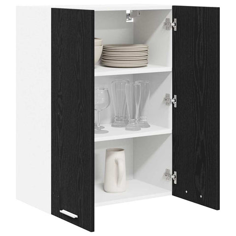 vidaXL Hanging Cabinet Riga Black Oak 60 x 31 x 80 cm Engineered Wood