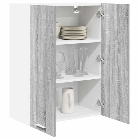 vidaXL Hanging Cabinet with Shelf Riga Grey Sonoma 60 x 31 x 80 cm