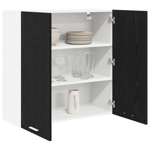 vidaXL Hanging Cabinet Riga Black Oak 80 x 31 x 80 cm Engineered Wood