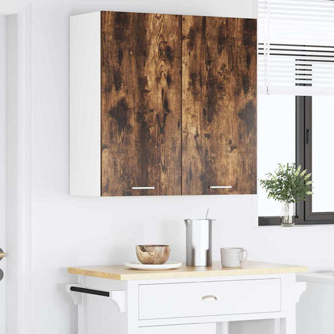 vidaXL Hanging Cabinet Riga Smoked Oak 80 x 31 x 80 cm Engineered Wood
