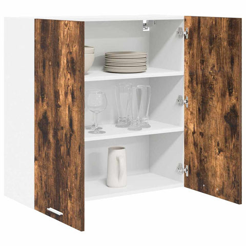 vidaXL Hanging Cabinet Riga Smoked Oak 80 x 31 x 80 cm Engineered Wood