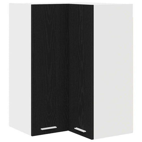 vidaXL Hanging Cabinet Riga Black Oak and White 57 x 57 x 80 cm