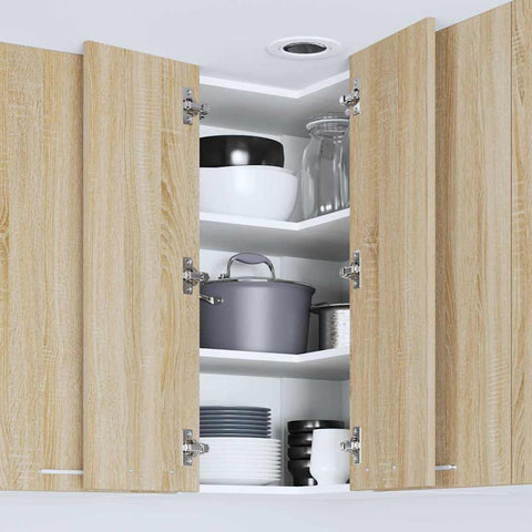 vidaXL Hanging Cabinet Riga Sonoma Oak and White 57 x 57 x 80 cm