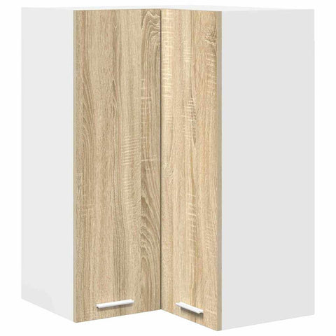vidaXL Hanging Cabinet Riga Sonoma Oak and White 57 x 57 x 80 cm