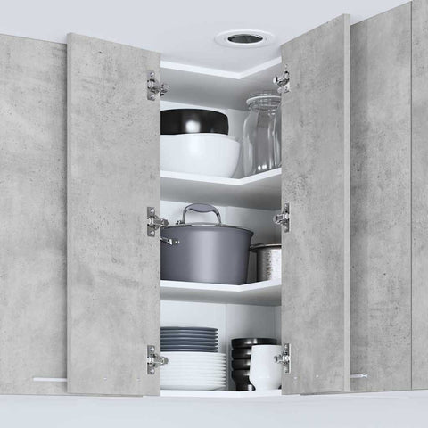 vidaXL Hanging Cabinet Riga Concrete Grey and White 57 x 57 x 80 cm