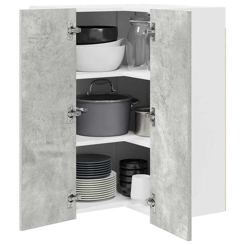 vidaXL Hanging Cabinet Riga Concrete Grey and White 57 x 57 x 80 cm