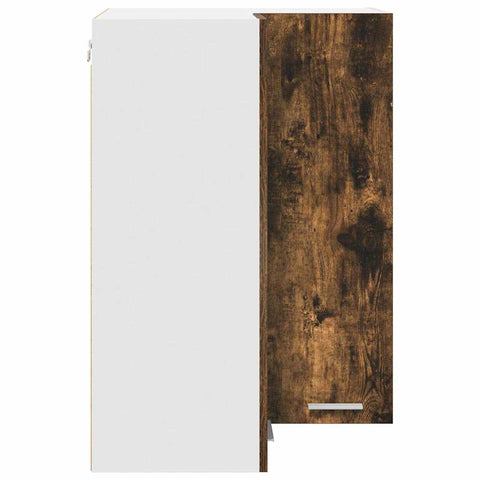 vidaXL Hanging Cabinet Riga Smoked Oak and White 57 x 57 x 80 cm