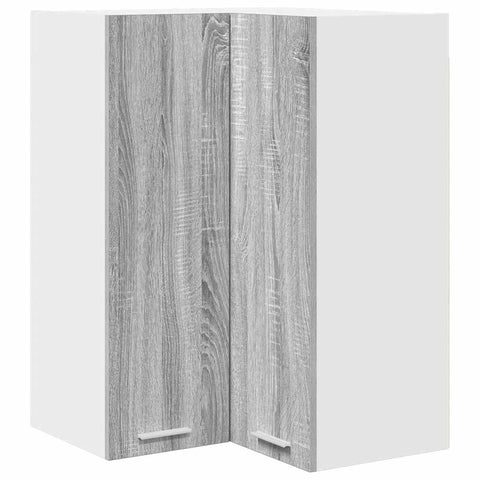 vidaXL Hanging Cabinet Riga Grey Sonoma and White 57 x 57 x 80 cm