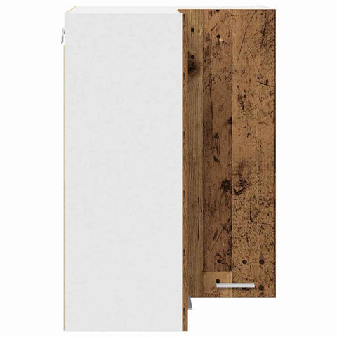 vidaXL Hanging Cabinet Riga Old Wood and White 57 x 57 x 80 cm