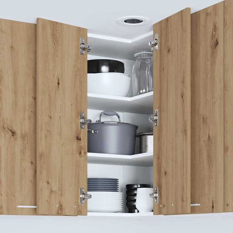 vidaXL Hanging Cabinet Riga Artisan Oak and White 57 x 57 x 80 cm