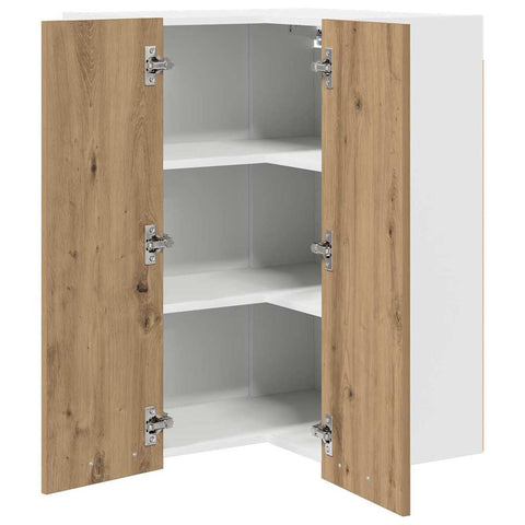 vidaXL Hanging Cabinet Riga Artisan Oak and White 57 x 57 x 80 cm