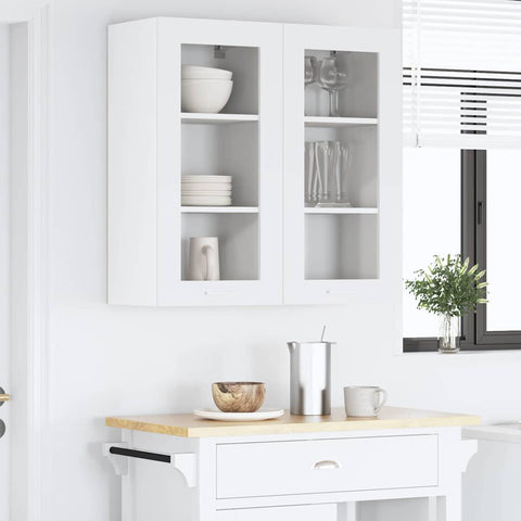 vidaXL Hanging Cabinet with Shelf Riga 2 pcs White 40 x 31 x 80 cm