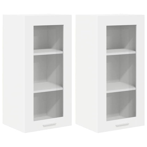 vidaXL Hanging Cabinet with Shelf Riga 2 pcs White 40 x 31 x 80 cm