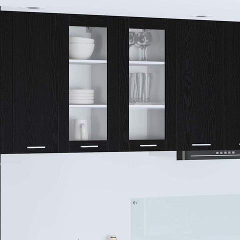 vidaXL Hanging Cabinet Riga Black Oak 40 x 31 x 80 cm Engineered Wood