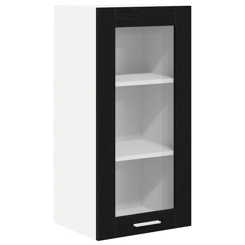 vidaXL Hanging Cabinet Riga Black Oak 40 x 31 x 80 cm Engineered Wood