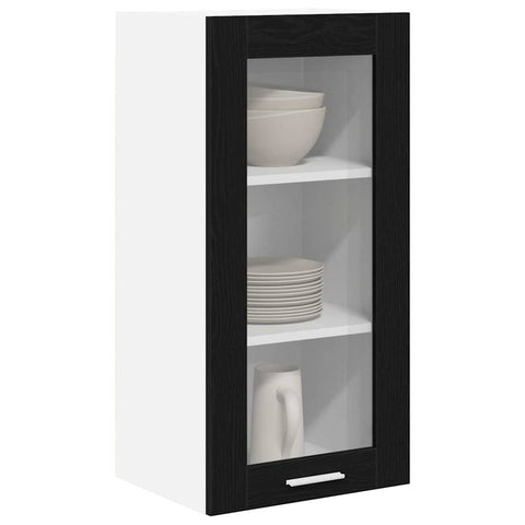 vidaXL Hanging Cabinet Riga Black Oak 40 x 31 x 80 cm Engineered Wood