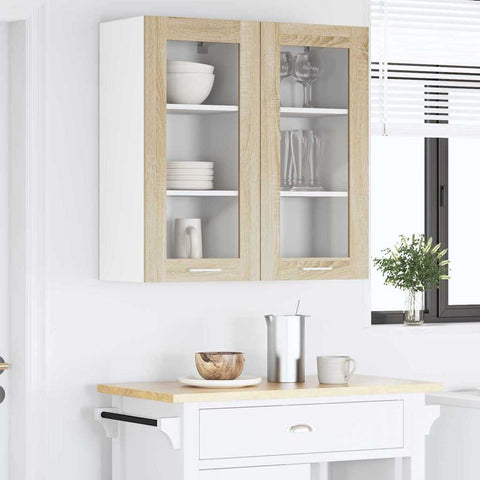 vidaXL Hanging Cabinet Riga Sonoma Oak 40 x 31 x 80 cm Engineered Wood