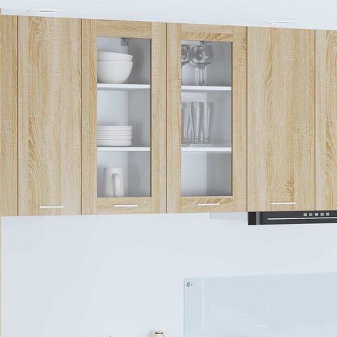 vidaXL Hanging Cabinet with Door Riga 2 pcs Sonoma Oak 40 x 31 x 80 cm