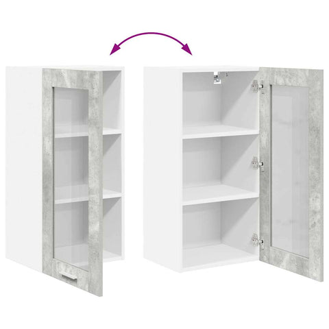 vidaXL Hanging Cabinet with Shelf Riga Concrete Grey 40 x 31 x 80 cm