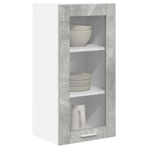 vidaXL Hanging Cabinet with Shelf Riga Concrete Grey 40 x 31 x 80 cm