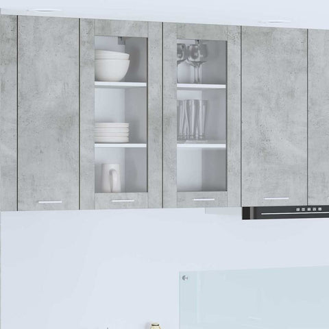 vidaXL Hanging Cabinet Riga 2 pcs Concrete Grey 40 x 31 x 80 cm