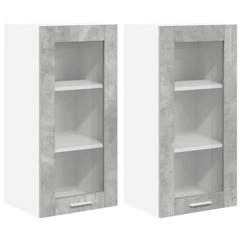 vidaXL Hanging Cabinet Riga 2 pcs Concrete Grey 40 x 31 x 80 cm