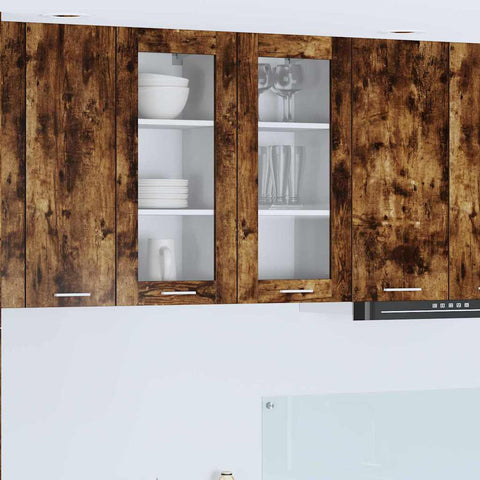 vidaXL Hanging Cabinet Riga Smoked Oak 40 x 31 x 80 cm Engineered Wood