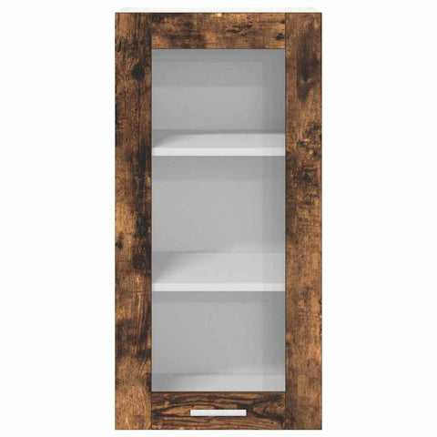 vidaXL Hanging Cabinet with Door Riga 2 pcs Smoked Oak 40 x 31 x 80 cm