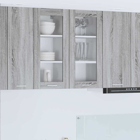 vidaXL Hanging Cabinet with Shelf Riga Grey Sonoma 40 x 31 x 80 cm