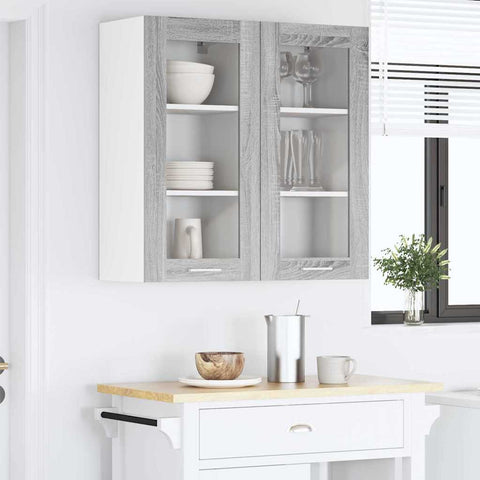 vidaXL Hanging Cabinet with Shelf Riga Grey Sonoma 40 x 31 x 80 cm