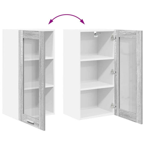 vidaXL Hanging Cabinet with Shelf Riga Grey Sonoma 40 x 31 x 80 cm