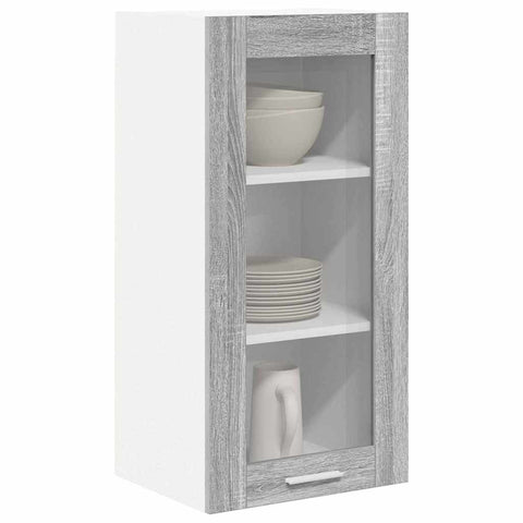vidaXL Hanging Cabinet with Shelf Riga Grey Sonoma 40 x 31 x 80 cm