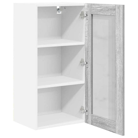 vidaXL Hanging Cabinet Riga 2 pcs Grey Sonoma 40 x 31 x 80 cm