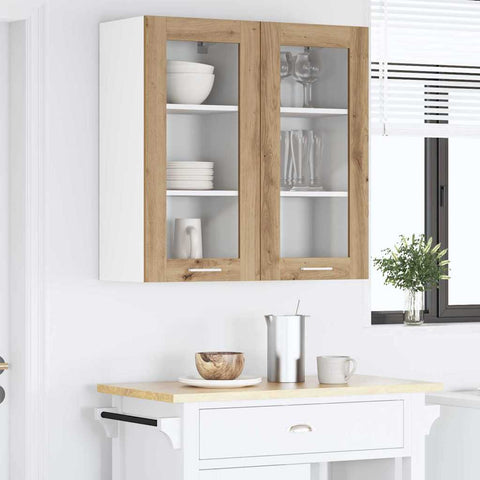 vidaXL Hanging Cabinet with Shelf Riga Artisan Oak 40 x 31 x 80 cm