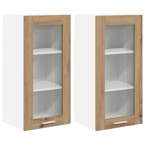 vidaXL Hanging Cabinet Riga 2 pcs Artisan Oak 40 x 31 x 80 cm