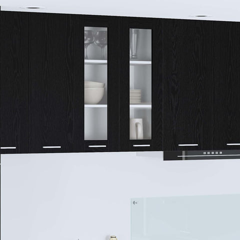 vidaXL Hanging Cabinet Riga Black Oak 60 x 31 x 80 cm Engineered Wood