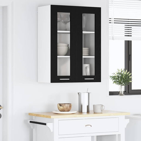 vidaXL Hanging Cabinet Riga Black Oak 60 x 31 x 80 cm Engineered Wood