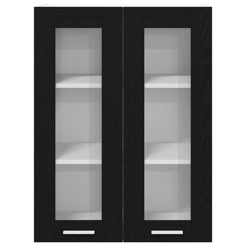 vidaXL Hanging Cabinet Riga Black Oak 60 x 31 x 80 cm Engineered Wood