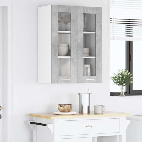 vidaXL Hanging Cabinet with Shelf Riga Concrete Grey 60 x 31 x 80 cm