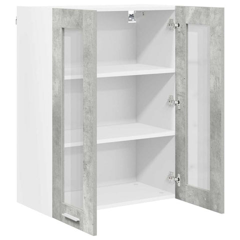 vidaXL Hanging Cabinet with Shelf Riga Concrete Grey 60 x 31 x 80 cm