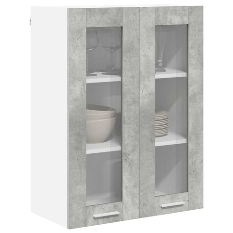 vidaXL Hanging Cabinet with Shelf Riga Concrete Grey 60 x 31 x 80 cm
