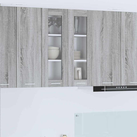 vidaXL Hanging Cabinet with Shelf Riga Grey Sonoma 60 x 31 x 80 cm