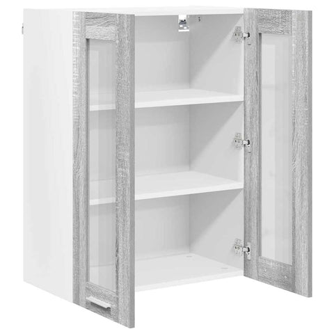 vidaXL Hanging Cabinet with Shelf Riga Grey Sonoma 60 x 31 x 80 cm