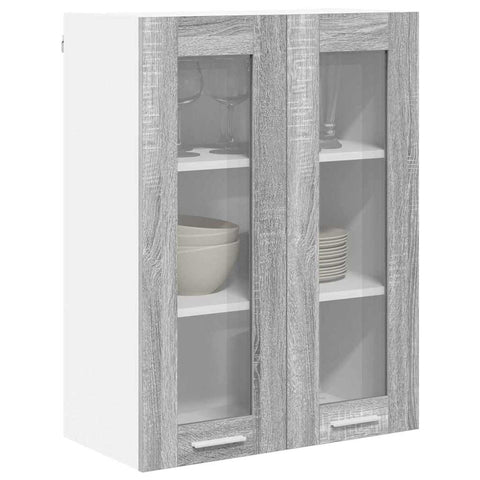 vidaXL Hanging Cabinet with Shelf Riga Grey Sonoma 60 x 31 x 80 cm
