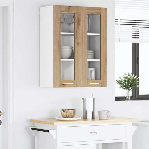 vidaXL Hanging Cabinet with Shelf Riga Artisan Oak 60 x 31 x 80 cm
