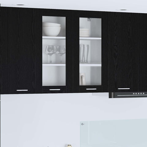 vidaXL Hanging cabinet Riga Black Oak 80 x 31 x 80 cm Engineered Wood