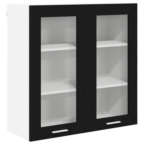 vidaXL Hanging cabinet Riga Black Oak 80 x 31 x 80 cm Engineered Wood