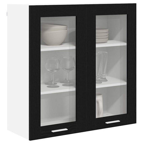 vidaXL Hanging cabinet Riga Black Oak 80 x 31 x 80 cm Engineered Wood